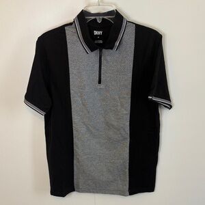 DKNY Men's Polo Shirt in Black and Gray